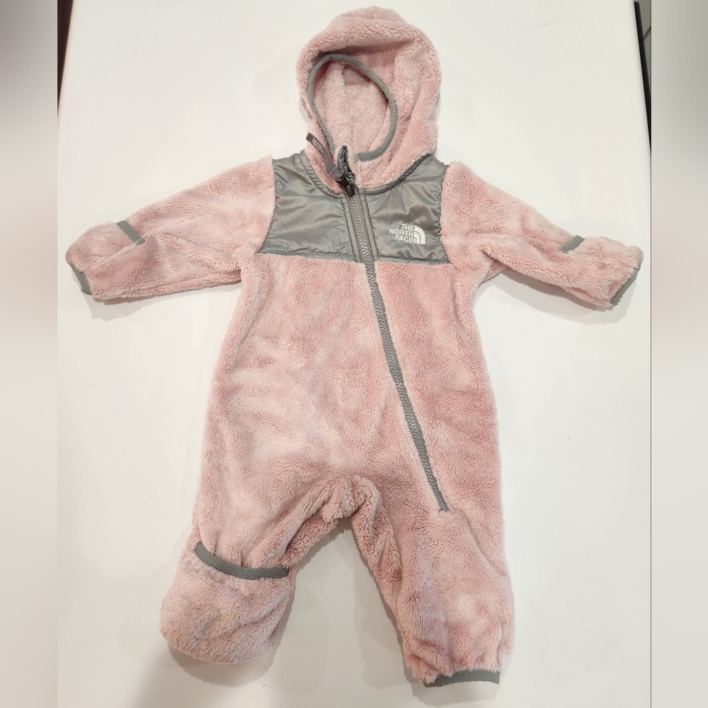 The North Face Baby Snow Suit Winter Pink Gray 0-3 Months